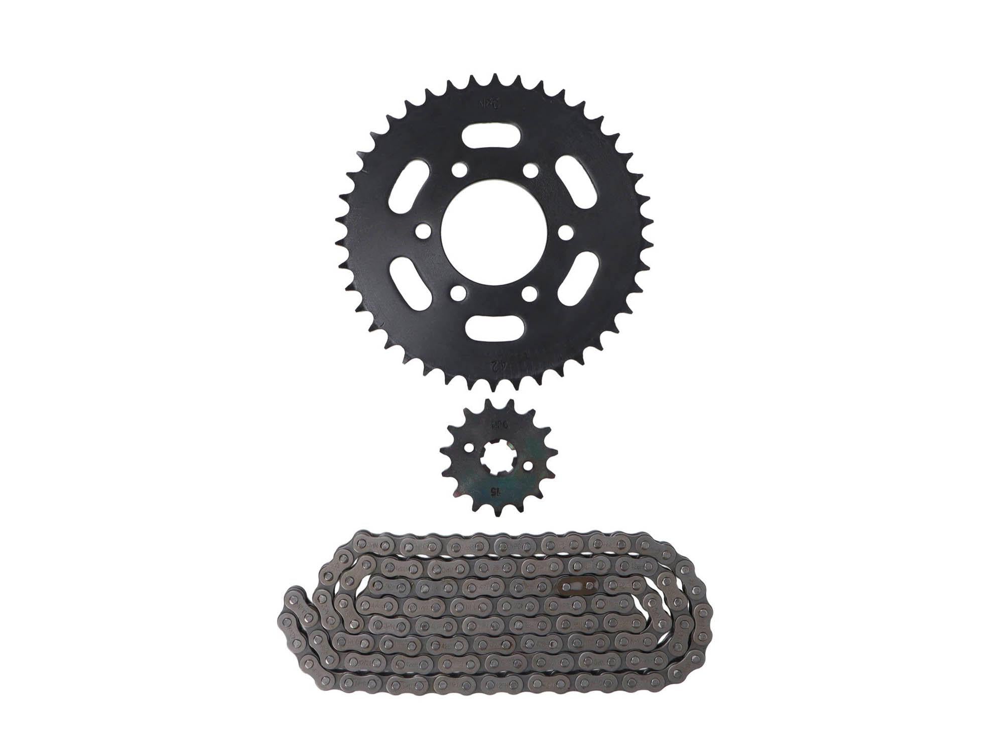 KIT TRANSMISIÃN BAJAJ PULSAR 180/220F (15/42) (428H-132)  6 PERNOS / AUTECO MOTOS