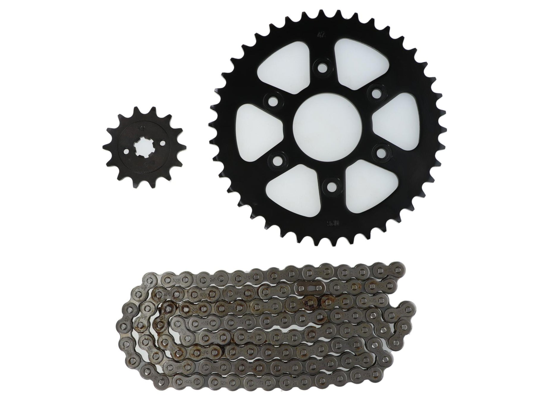 KIT TRANSMISION KTM DUKE 200 (6 PERNOS) (PIÃON 12T+CATALINA 42T+520HX120) / UNIVERSAL