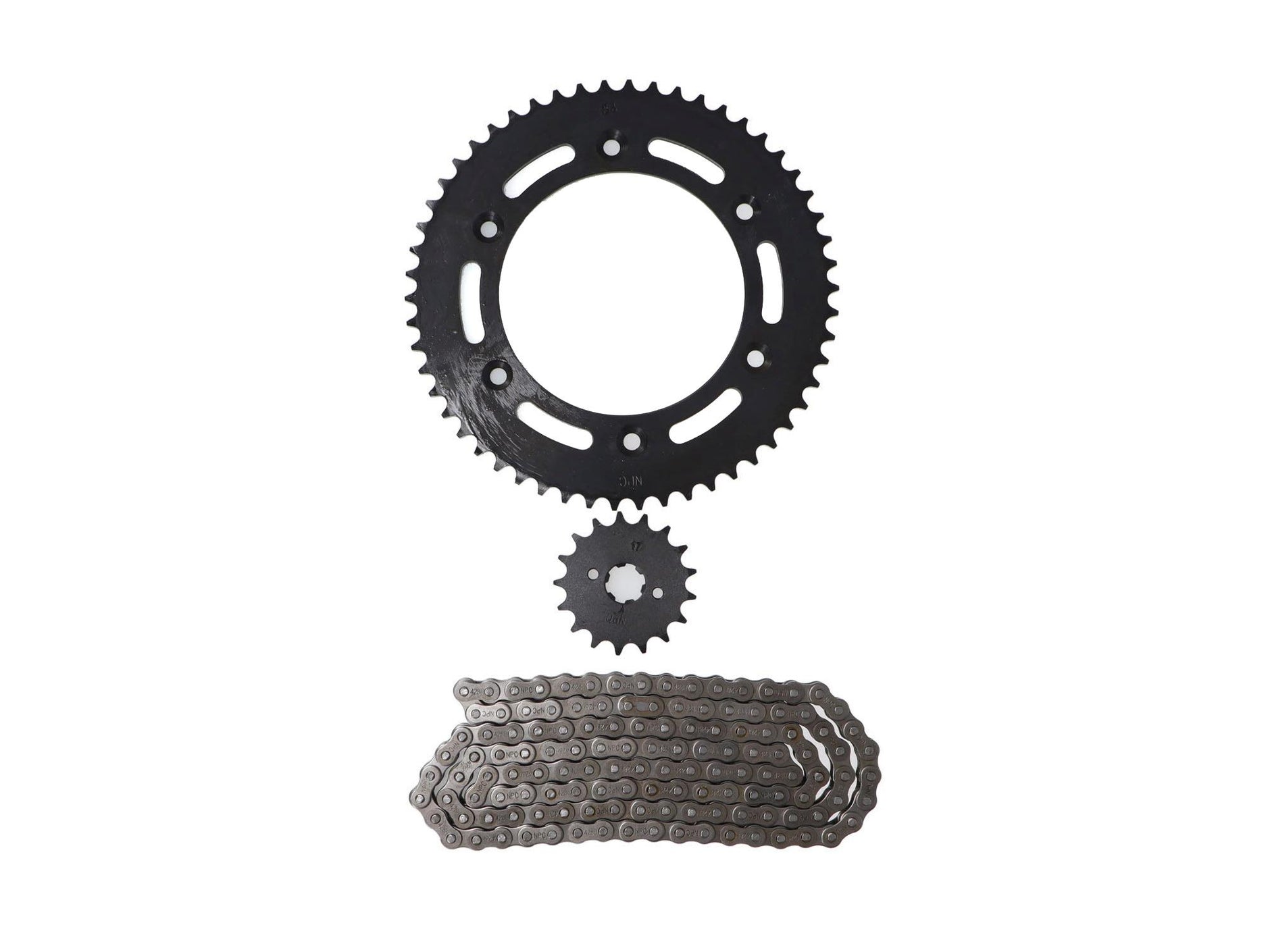 KIT TRANSMISION HONDA NXR BROSS 150 CARB 4T(R)(PIÃON 14T+CATALINA 43T+428HX120) / HONDA