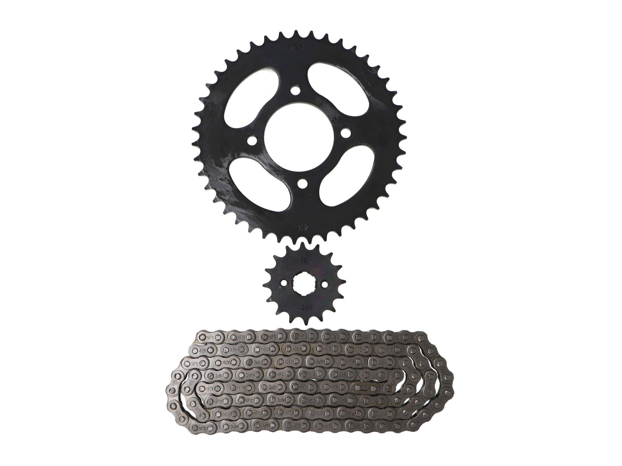 KIT TRANSMISION SHARK 200-KENTON (16T / 43T) (428HX132) / MOTO CHINA
