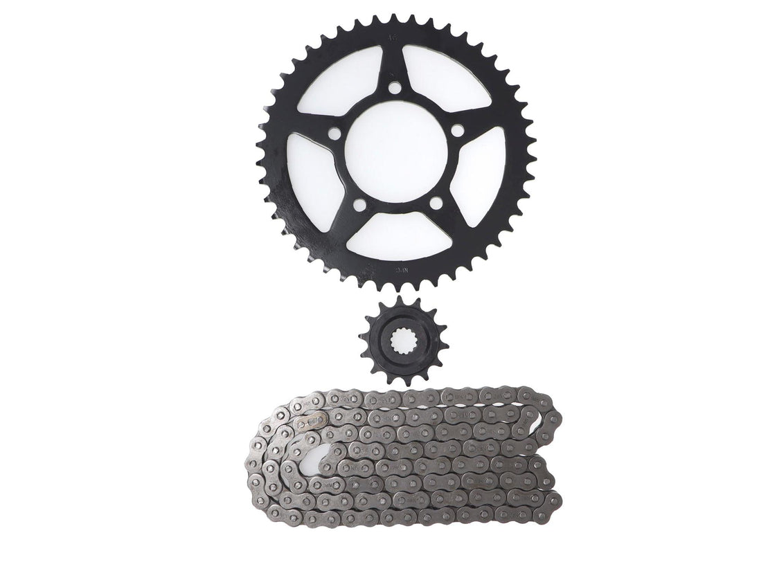 KIT TRANSMISION SUZUKI GW 250 INAZUMA / GSX250 INAZUMA 17-20 (14/46) (520H-120) (O-RING) CENTRO CATALINA 87MM/PERNOS CATALINA 10.5MM/CANTIDAD PERNOS CATALINA 5 / SUZUKI
