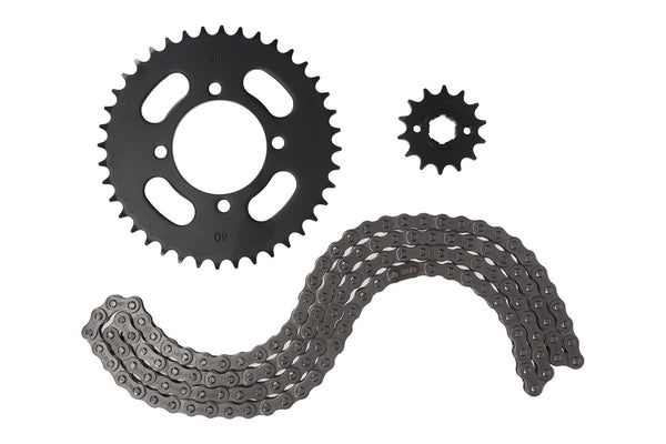 KIT TRANSMISION CHINA EVO R3 125 / LONCIN (14/40) (428H-120) CENTRO CATALINA 64MM/PERNOS CATALINA 8.5MM/CANTIDAD PERNOS CATALINA 4/DISTANCIA PERNO-PERNO CATALINA 57MM/ESTRIA INTERNA / UNIVERSAL