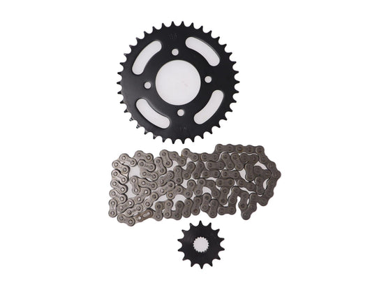 KIT TRANSMISION SUZUKI GN-125 // KEEWAY RKV/RKS (14/38) (428H-120) CENTRO CATALINA 58MM/PERNO CATALINA 8.5MM/CANTIDAD PERNOS CATALINA 4/DISTANCIA PERNO-PERNO CATALINA 55MM/ESTRIA INTERNA / SUZUKI
