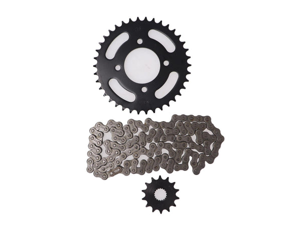 KIT TRANSMISION SUZUKI GN 125 // KEEWAY RKV/RKS (14/38) (428H-120) CENTRO CATALINA 58MM/PERNO CATALINA 8.5MM/CANTIDAD PERNOS CATALINA 4/DISTANCIA PERNO-PERNO CATALINA 55MM/ESTRIA INTERNA / SUZUKI