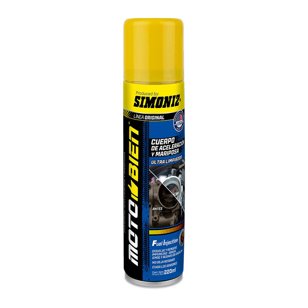 Limpiador cuerpo aceleracion y mariposa simoniz motobien 220ml