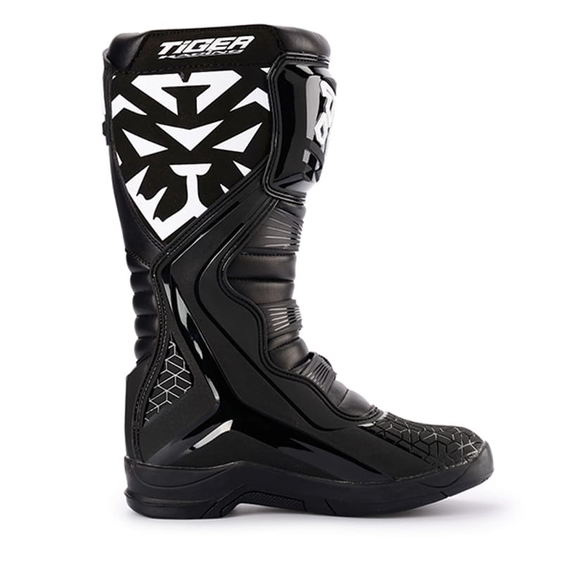 Botas para moto tiger racing t2 negro motocross enduro