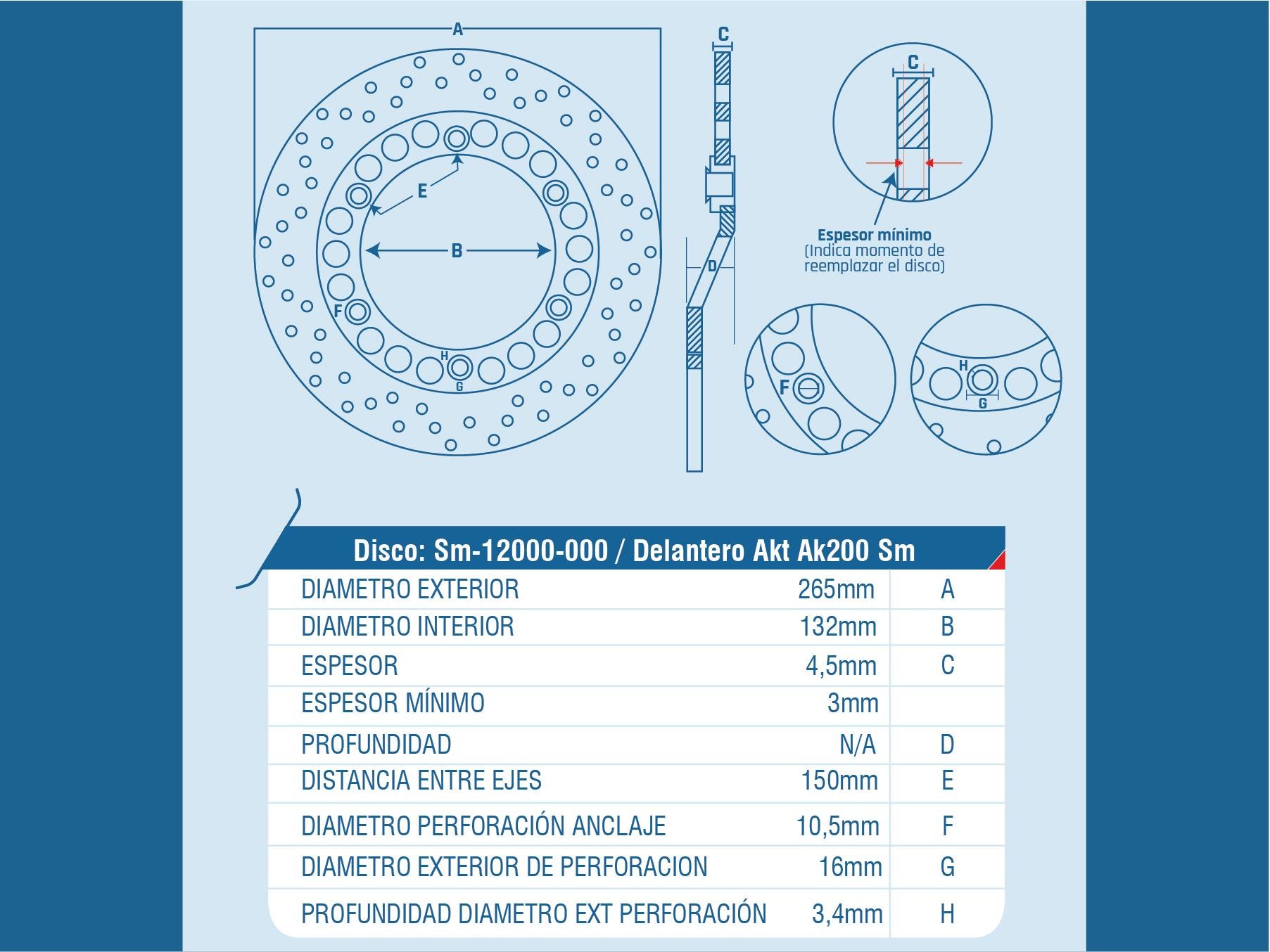 DISCO FRENO DEL MOTO CHINA KEEWAY SUPERLIGHT-200 / UNIVERSAL