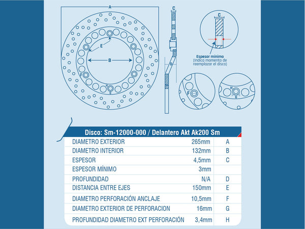 DISCO FRENO DEL MOTO CHINA KEEWAY SUPERLIGHT-200 / UNIVERSAL