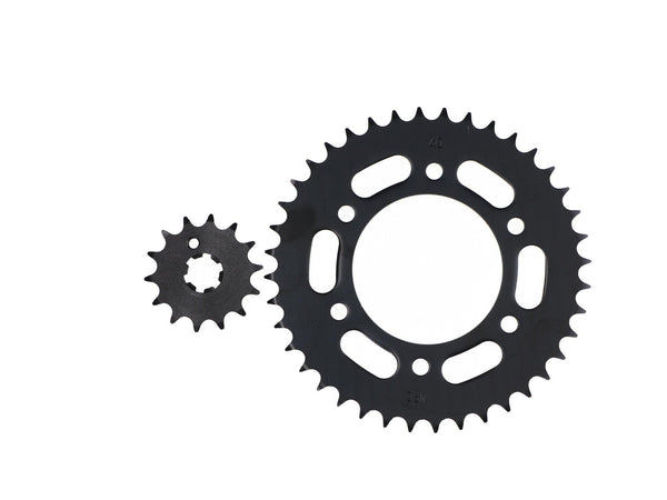 KIT TRANSMISION SUZUKI GN 125 (14/43) (428H-120) CENTRO CATALINA 58MM/PERNO CATALINA 8.5MM/CANTIDAD PERNOS CATALINA 4/DISTANCIA PERNO-PERNO CATALINA 55MM/ESTRIA INTERNA 18MM/ESTR / SUZUKI