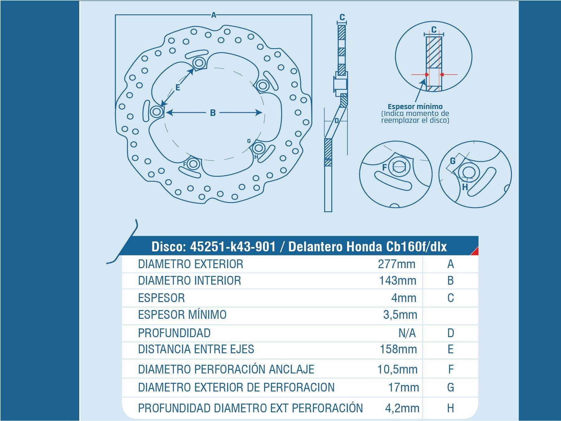 DISCO FRENO DEL HONDA XBLADE-160 / HONDA