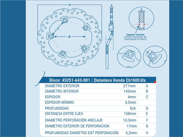 DISCO FRENO DEL HONDA XBLADE-160 / HONDA