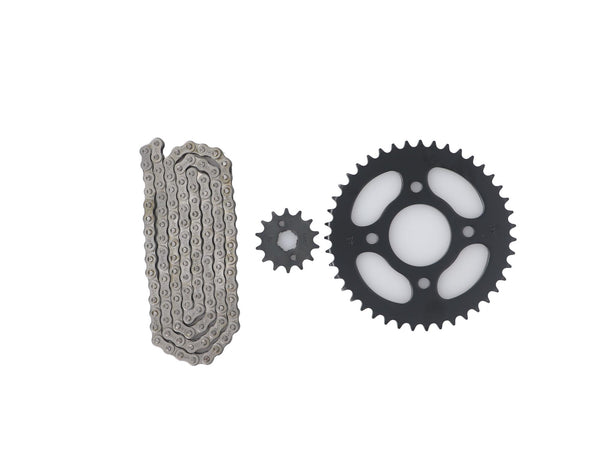 KIT TRANSMISION CHINA (14/43) (428H-120) PERNO CATALINA 10.5MM/CANTIDAD PERNOS CATALINA 4/DISTANCIA PERNO-PERNO CATALINA 63.5MM/ESTRIA INTERNA PIÃON 18.25MM/ / MOTO CHINA