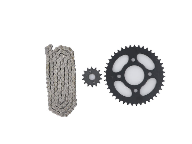 KIT TRANSMISION CHINA (14/43) (428H-120) PERNO CATALINA 10.5MM/CANTIDAD PERNOS CATALINA 4/DISTANCIA PERNO-PERNO CATALINA 63.5MM/ESTRIA INTERNA PIÃON 18.25MM/ / MOTO CHINA