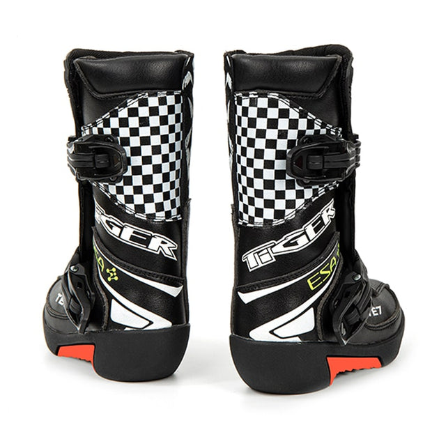 Botas para moto junior tiger racing tr-te007 negra motocross enduro kid