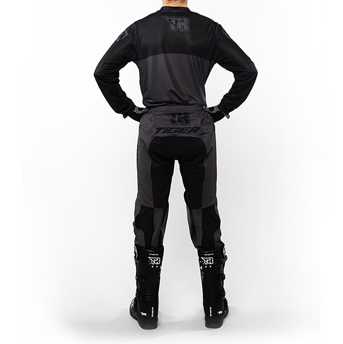 Traje para moto tiger tacing tr 5.5s gris/negro motocross enduro