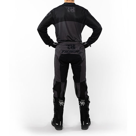 Traje para moto tiger tacing tr 5.5s gris/negro motocross enduro