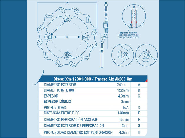DISCO FRENO DEL MOTO CHINA 200XM / UNIVERSAL
