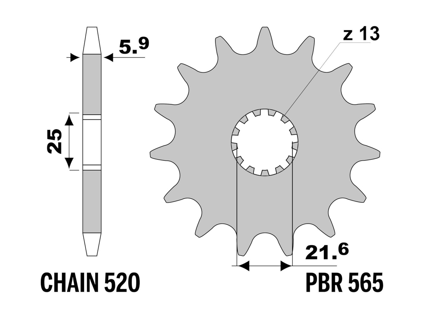 PINON 14T YAMAHA YZF R3 (15-20) / YAMAHA MOTOS