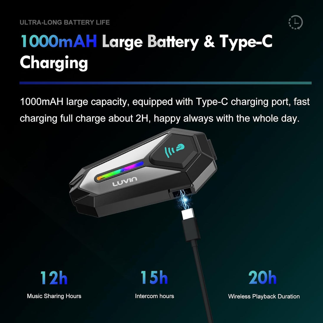 Manos libres para casco moto luvin galaxy8 intercomunicador