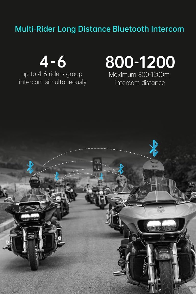 Manos libres freedconn FX pro para casco moto IP67 intercomunicador mesh 6 vías