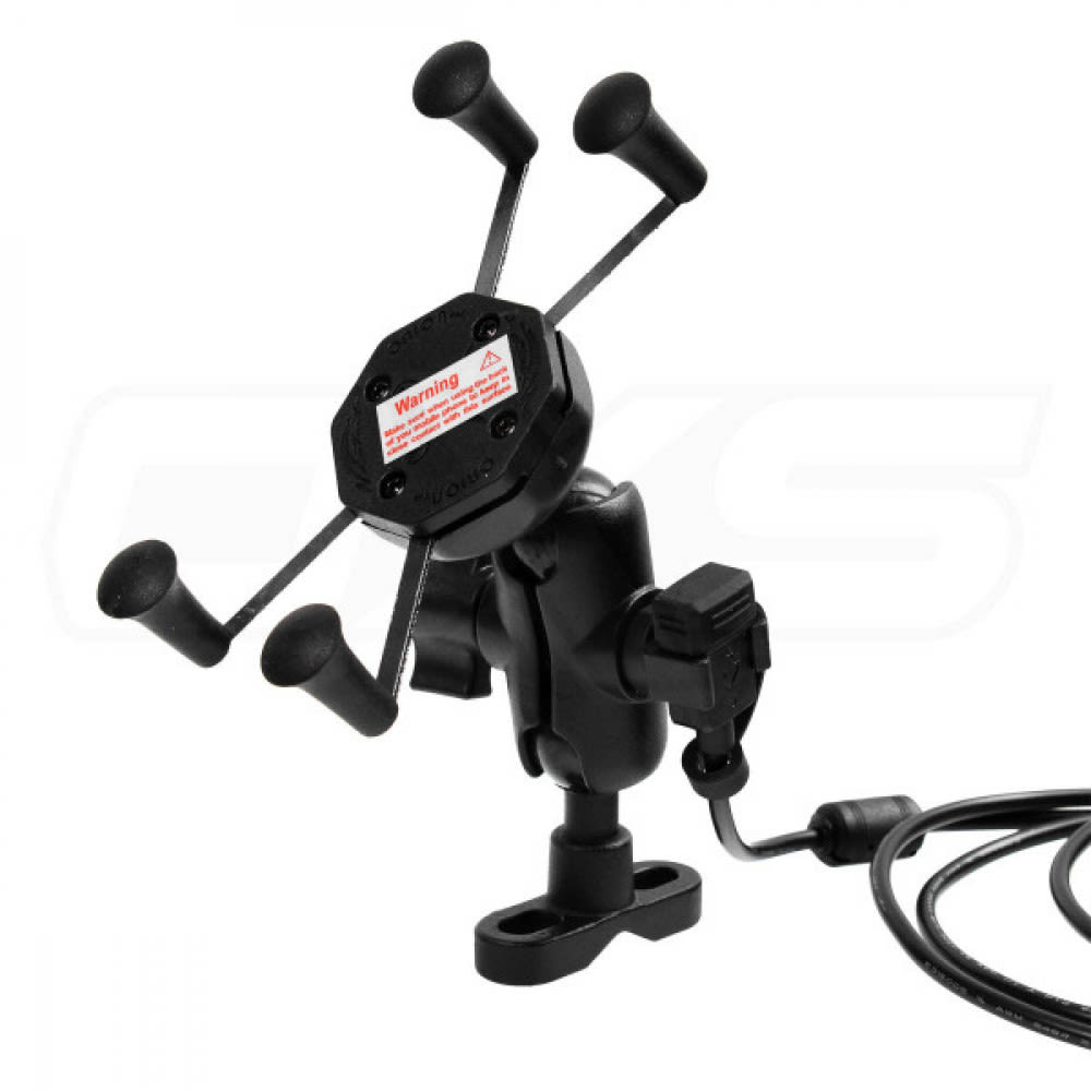 Soporte para celular y cámaras belta moto pro volantes 22 y 28mm + cargador usb