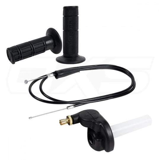 Set de puños para moto con carro de acelerador y piola dom