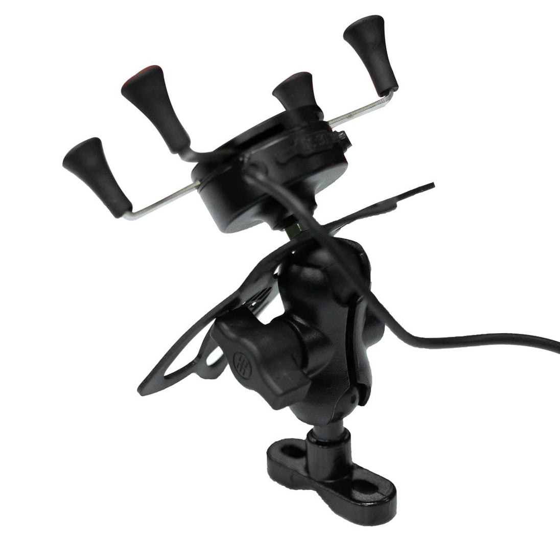 Soporte celular moxi con cargador usb para moto base espejo y volante