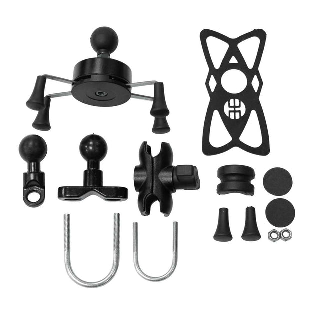 Soporte para celular moto moxi con base para espejo o volante tipo x
