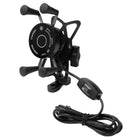 Soporte para celular moto moxi con carga inalambrica y usb base para espejos o tornillos