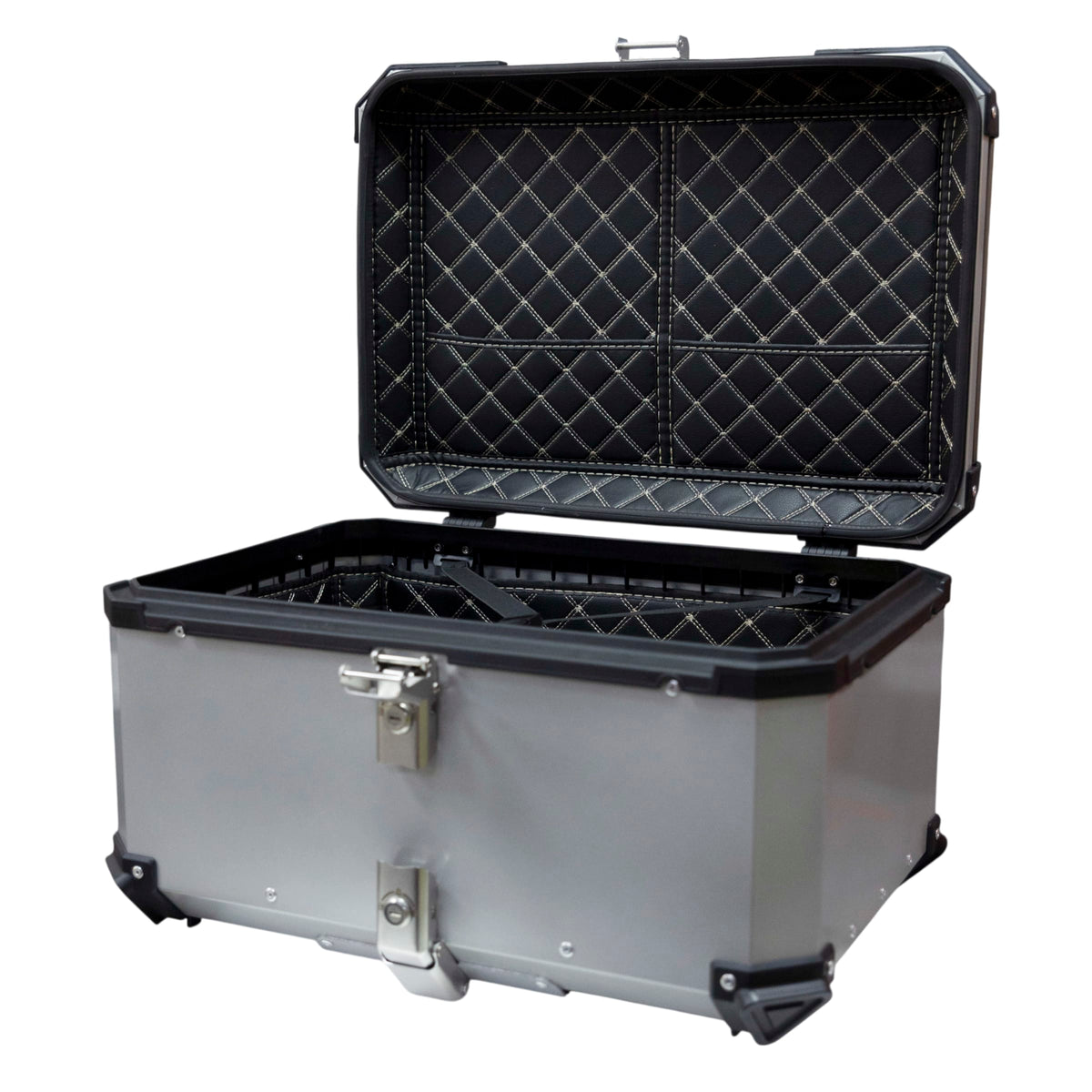 Maleta moto top case 4rs e705 65 litros silver aluminio desmontable