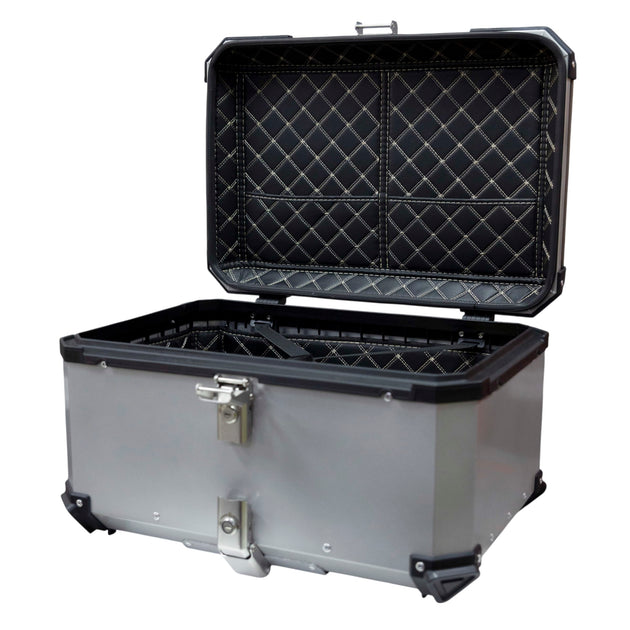 Maleta moto top case 4rs e705 65 litros silver aluminio desmontable