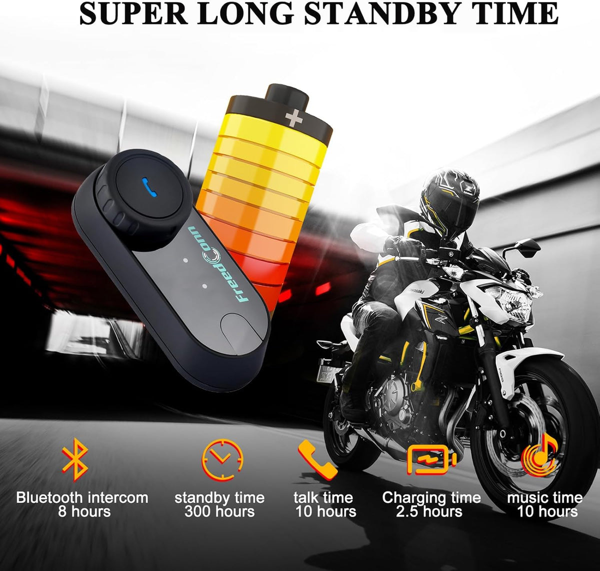 Manos Libres Bluetooth Freedconn T-Com Vb Para Casco Moto Con Intercomunicador Y Radio Fm BT 5.1+edr