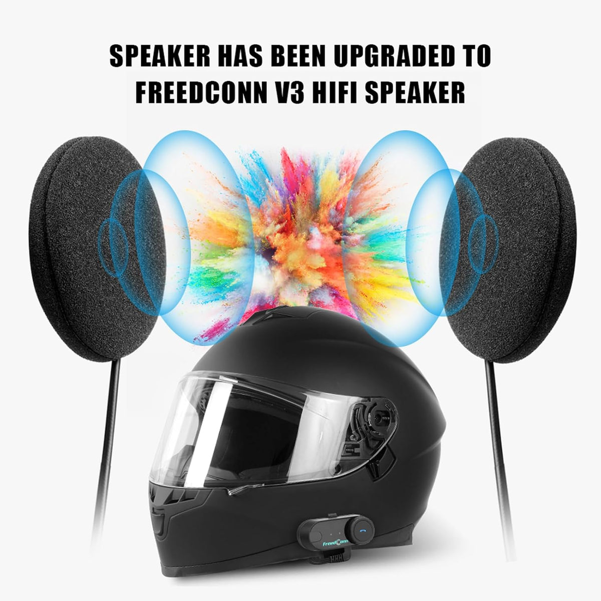 Manos Libres Bluetooth Freedconn T-Com Vb Para Casco Moto Con Intercomunicador Y Radio Fm BT 5.1+edr