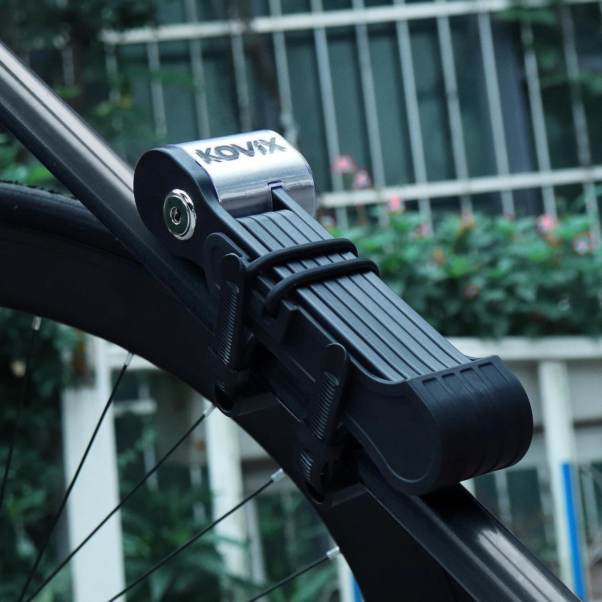 Cadena con alarma 120db plegable kovix KFQ85-bk para bicicleta