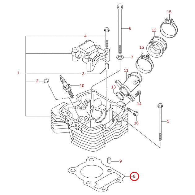 Ilustración de despiece Suzuki 11141-34J00