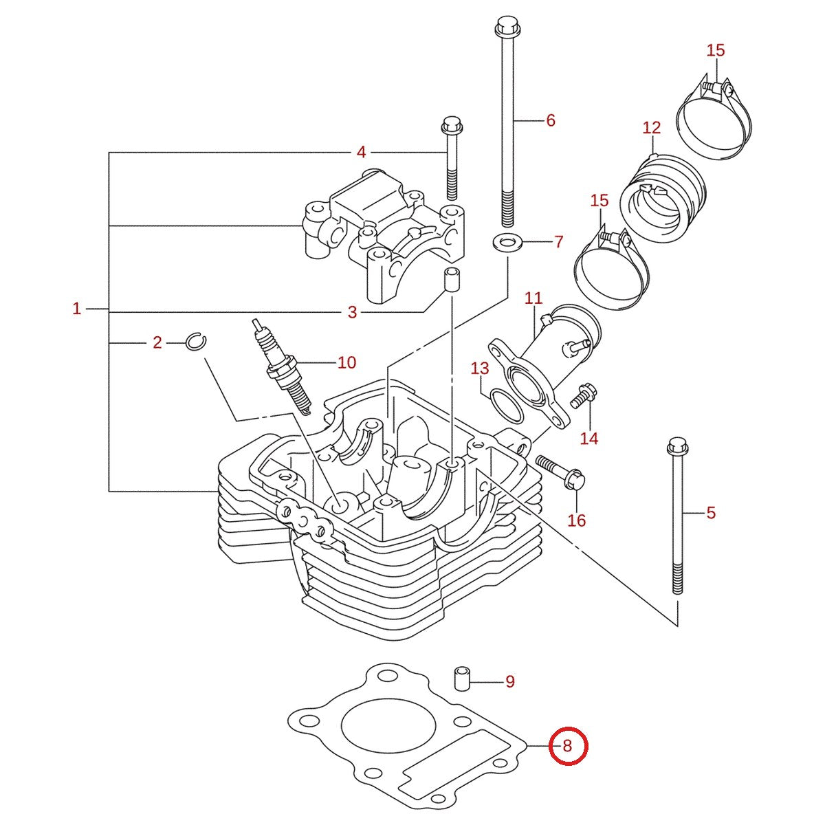 Ilustración de despiece Suzuki 11141-34J00