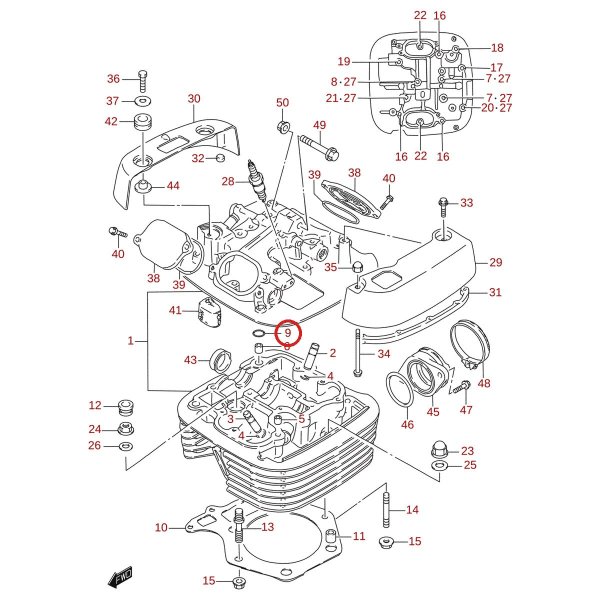 Ilustración de despiece Suzuki 11178-24B00