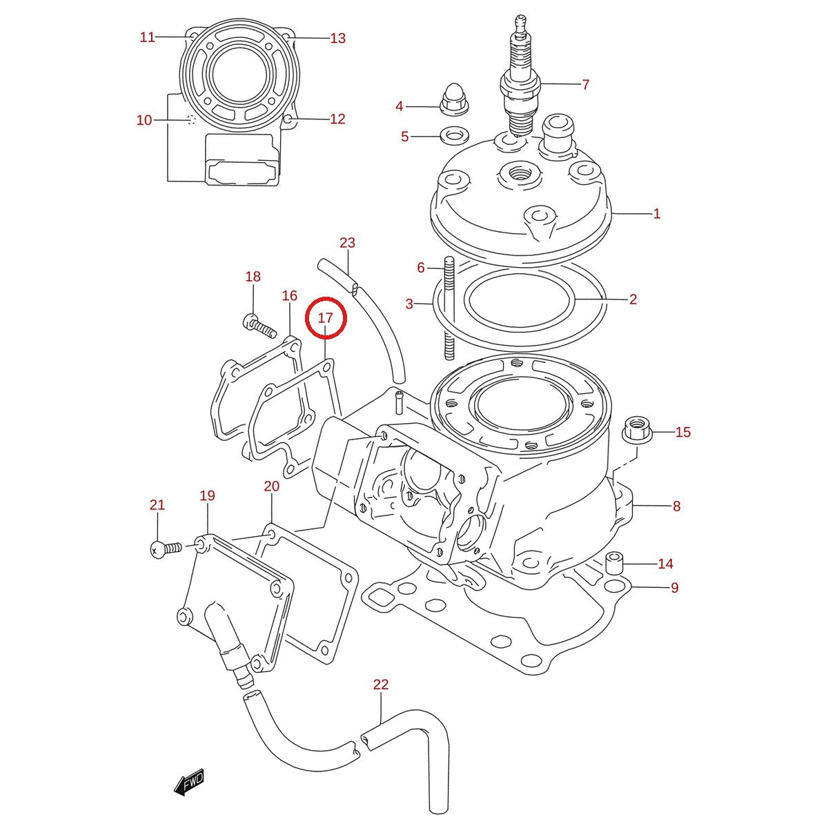 Ilustración de despiece Suzuki 11233-02B42