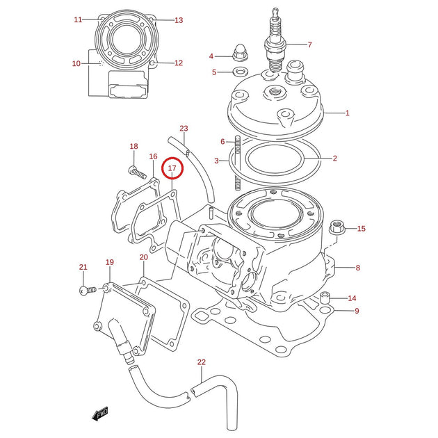 Ilustración de despiece Suzuki 11233-02B42
