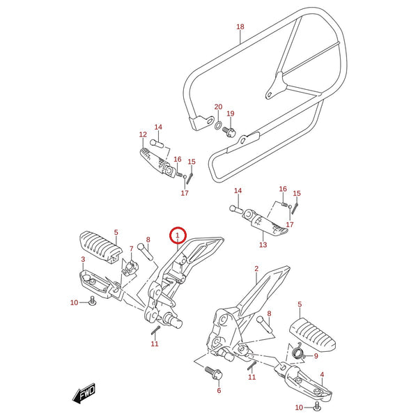 Ilustración de despiece Suzuki 43510-34J00