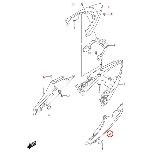 Ilustración de despiece Suzuki 47841-34J00-YVB