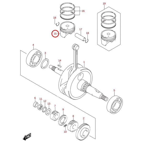 Ilustración de despiece Suzuki 12111-34J20-0F0