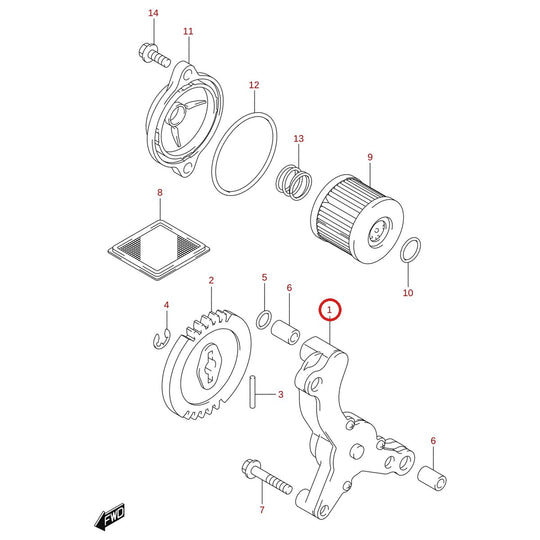 Ilustración de despiece Suzuki 16400-34J00