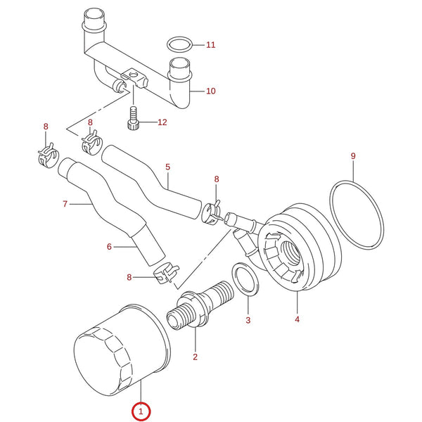 Ilustración de despiece Suzuki 16510-07J00