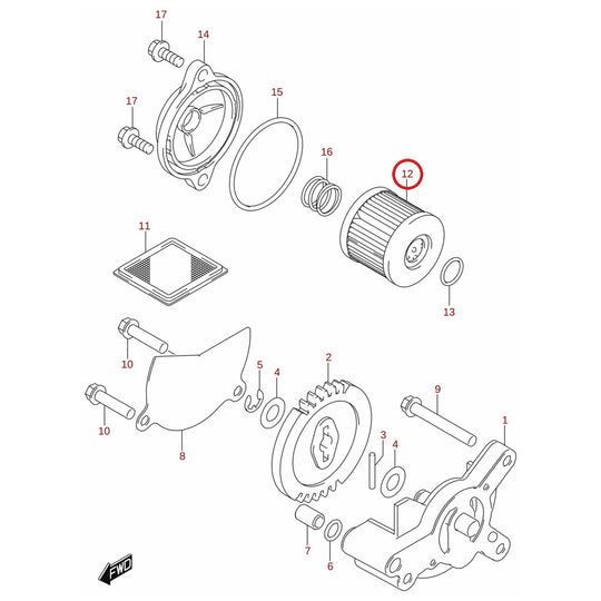 Ilustración de despiece Suzuki 16510-33G10
