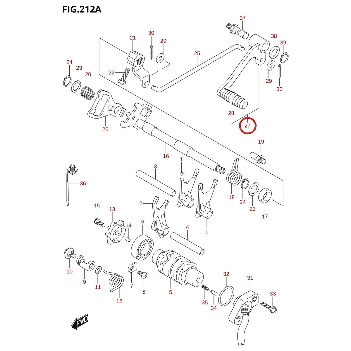 Ilustración de despiece Suzuki 25600-34J00