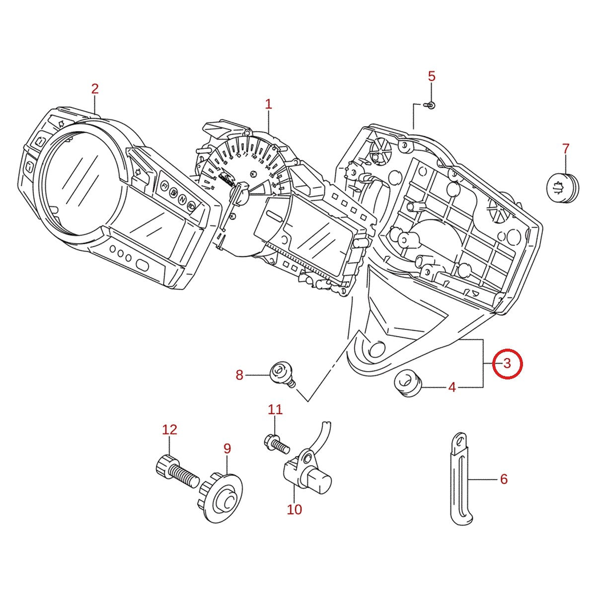 Ilustración de despiece Suzuki 34111-14J00