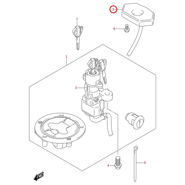 Ilustración de despiece Suzuki 37180-11J05