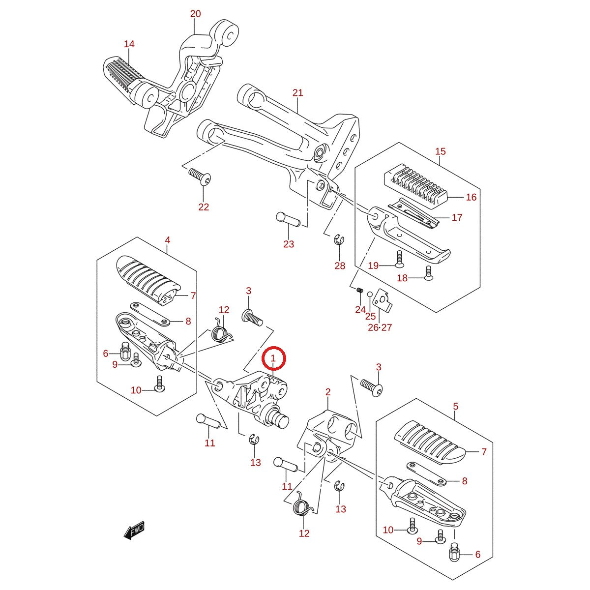 Ilustración de despiece Suzuki 43510-06G01-YAP