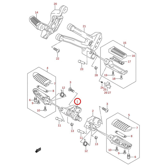 Ilustración de despiece Suzuki 43510-06G01-YAP